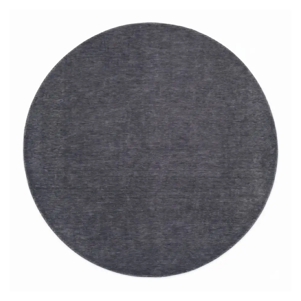 Hand-Loomed Wool Fringe Round Carpet