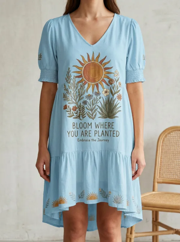 Boho Floral Sun Bloom Where You Are Planted Dress
