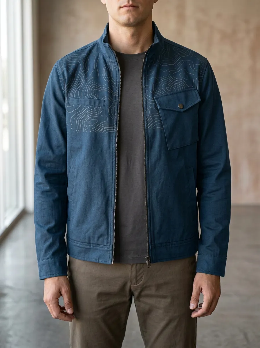 Topographic Map Zip Jacket