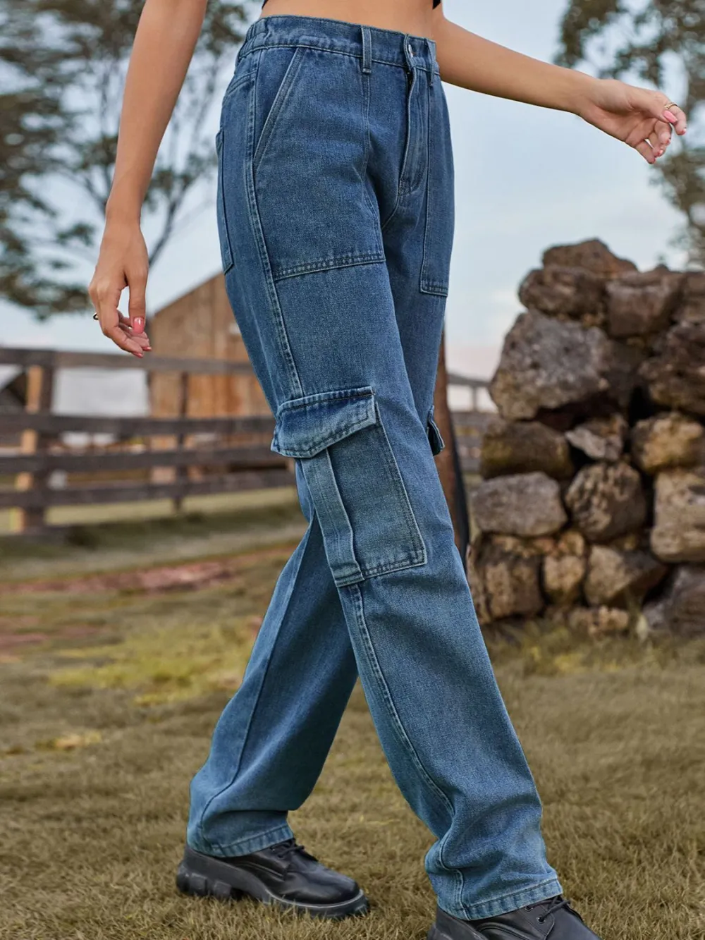 Polished Layered Denim Jeans