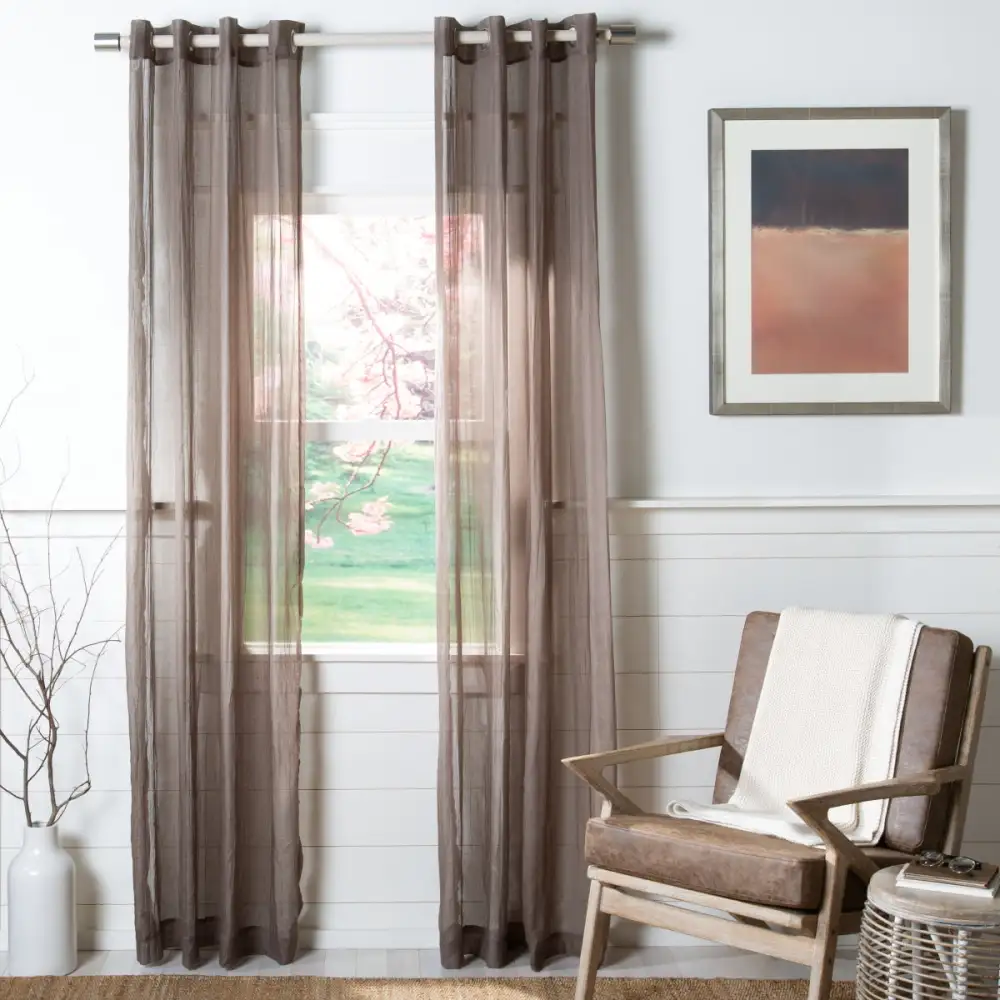 Semi-Sheer Grommet Modern Curtain Panel