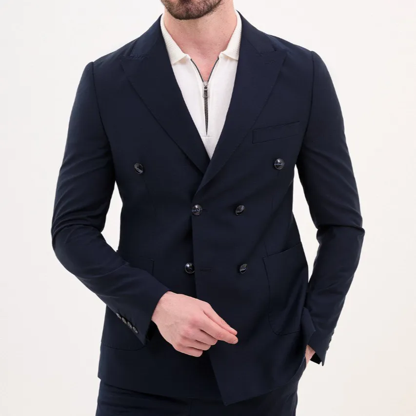 Structured Slim Fit Double Breasted Blazer