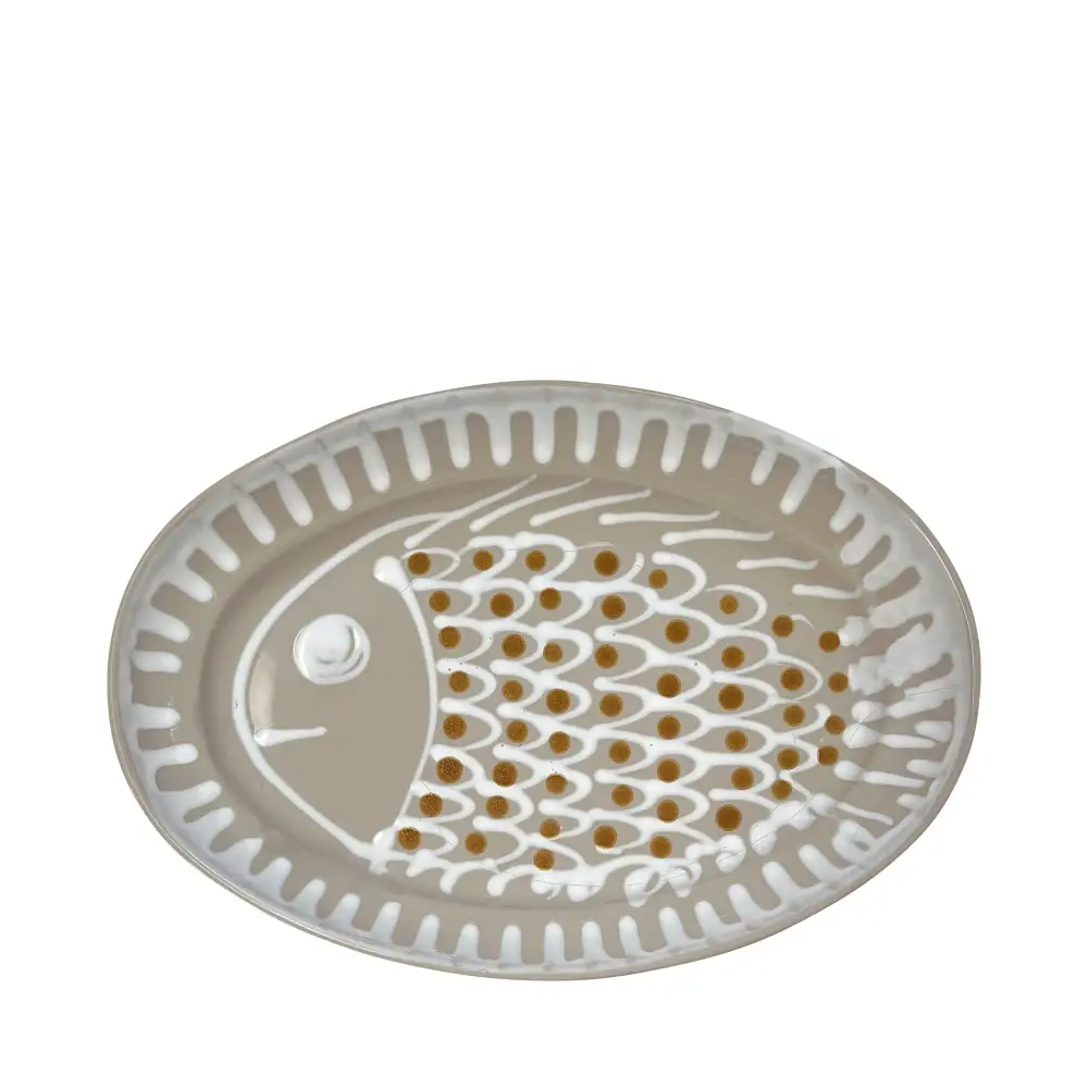 Artisan-Made Oval Ceramic Serving Platter