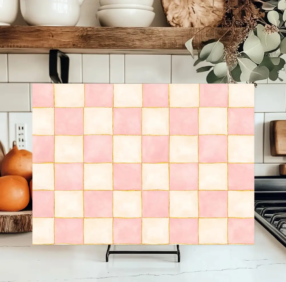 Checkered Glass Cutting Board