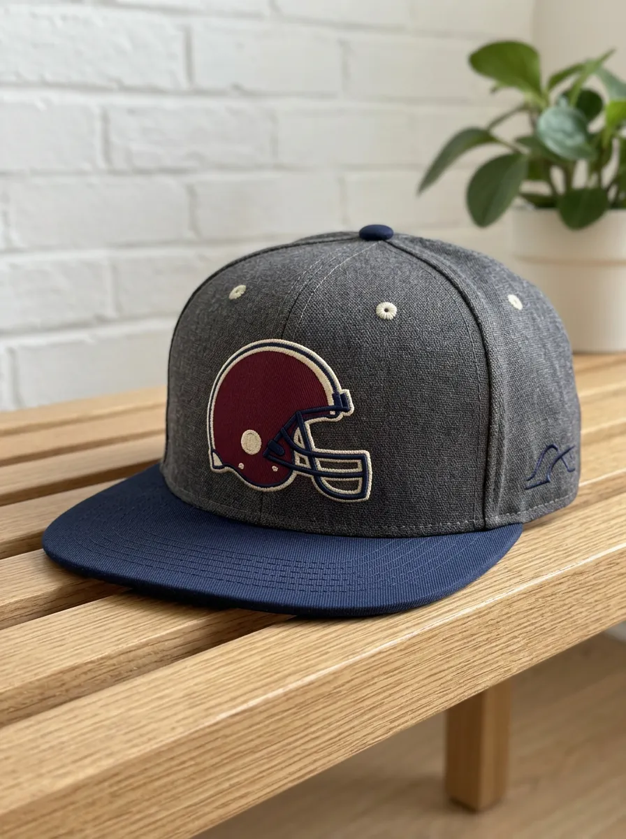 Men's American Football Fan Maroon Helmet Embroidered Snapback Cap