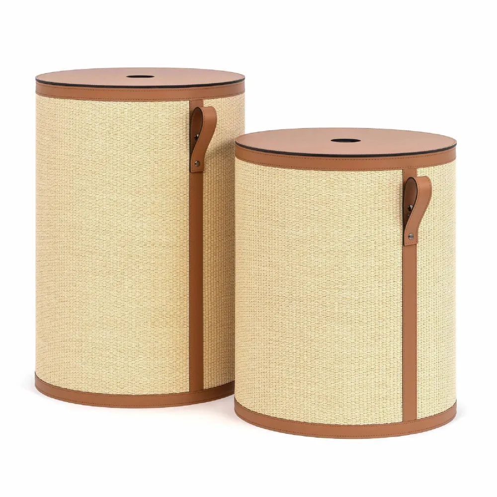 Straw Round Laundry Basket