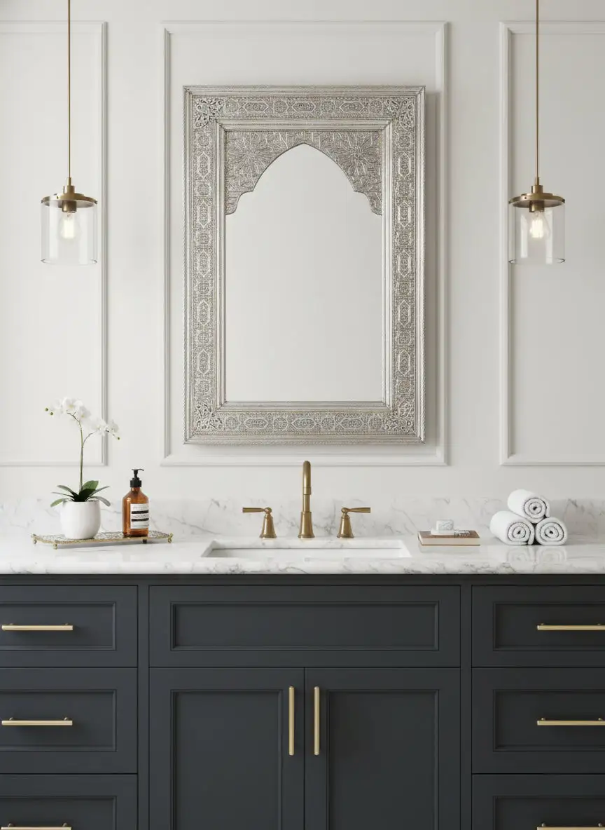 Embossed Metal Statement Wall Mirror