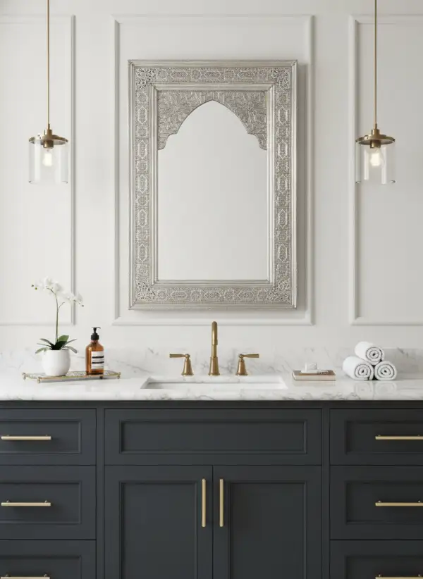 Embossed Metal Statement Wall Mirror