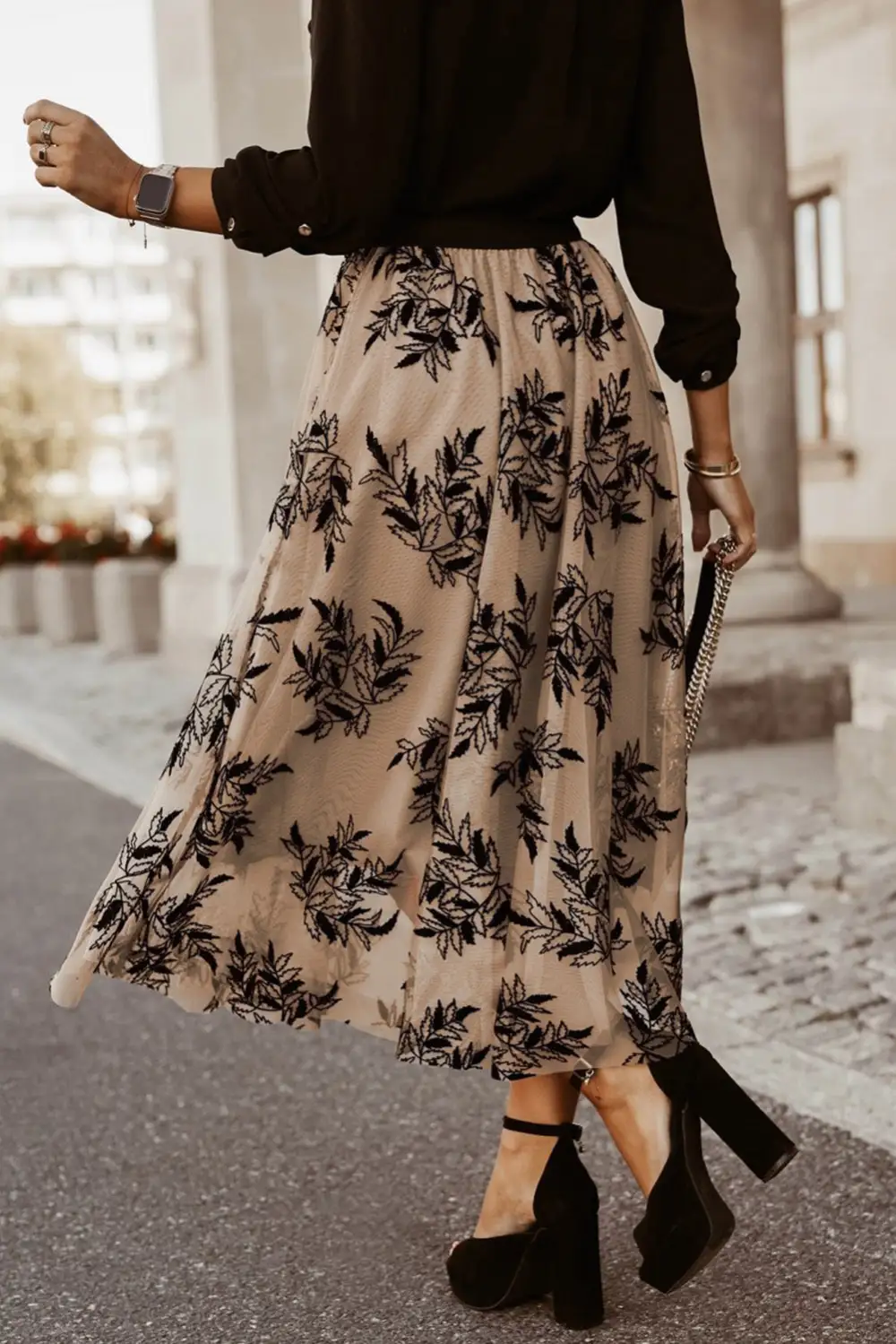 Curve Loose Printed Skirt