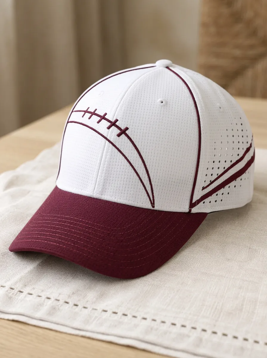 Unisex Football Fan Maroon White Laces Printed Cap