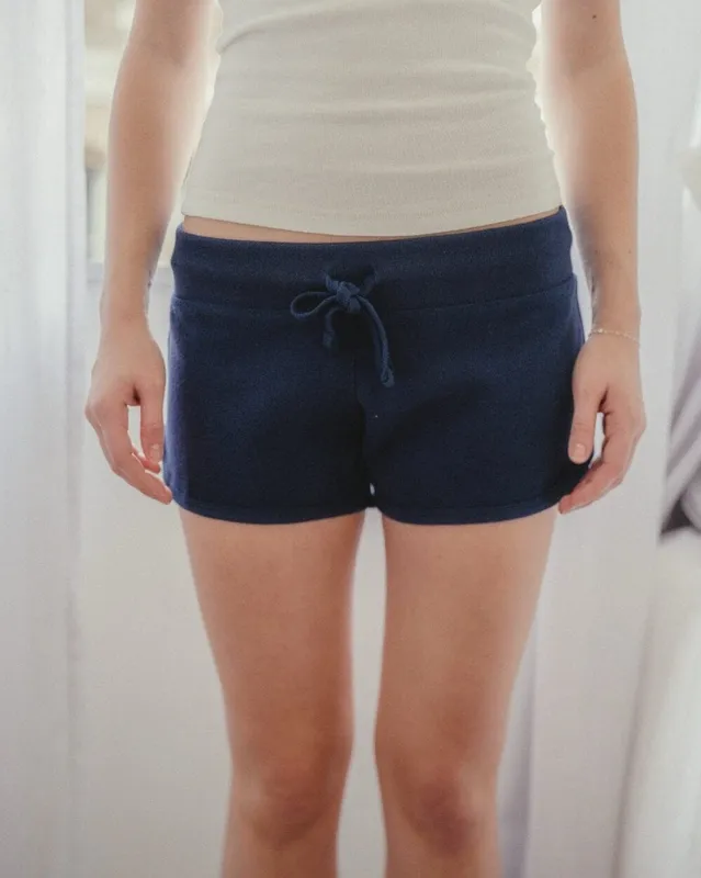 Navy Blue Drawstring Shorts