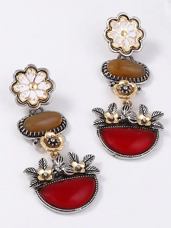 Artful Floral Accent Earrings