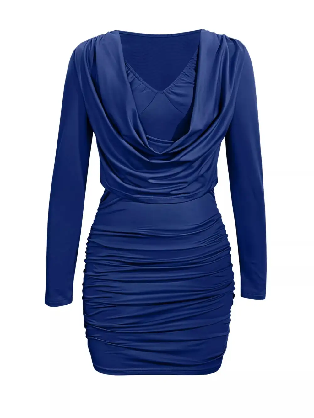 Lightweight Feel V Neck Long Sleeve Mini Dress