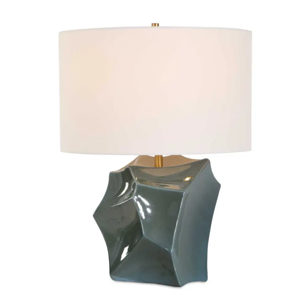 Drum Shade Ceramic Metal Table Lamp