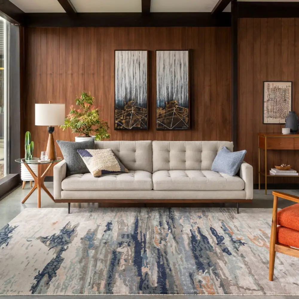 Textured Viscose Wool Blend Carpet