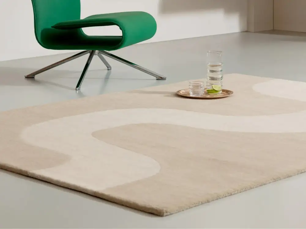 Wool Tufted Contemporary Layered Area Rug