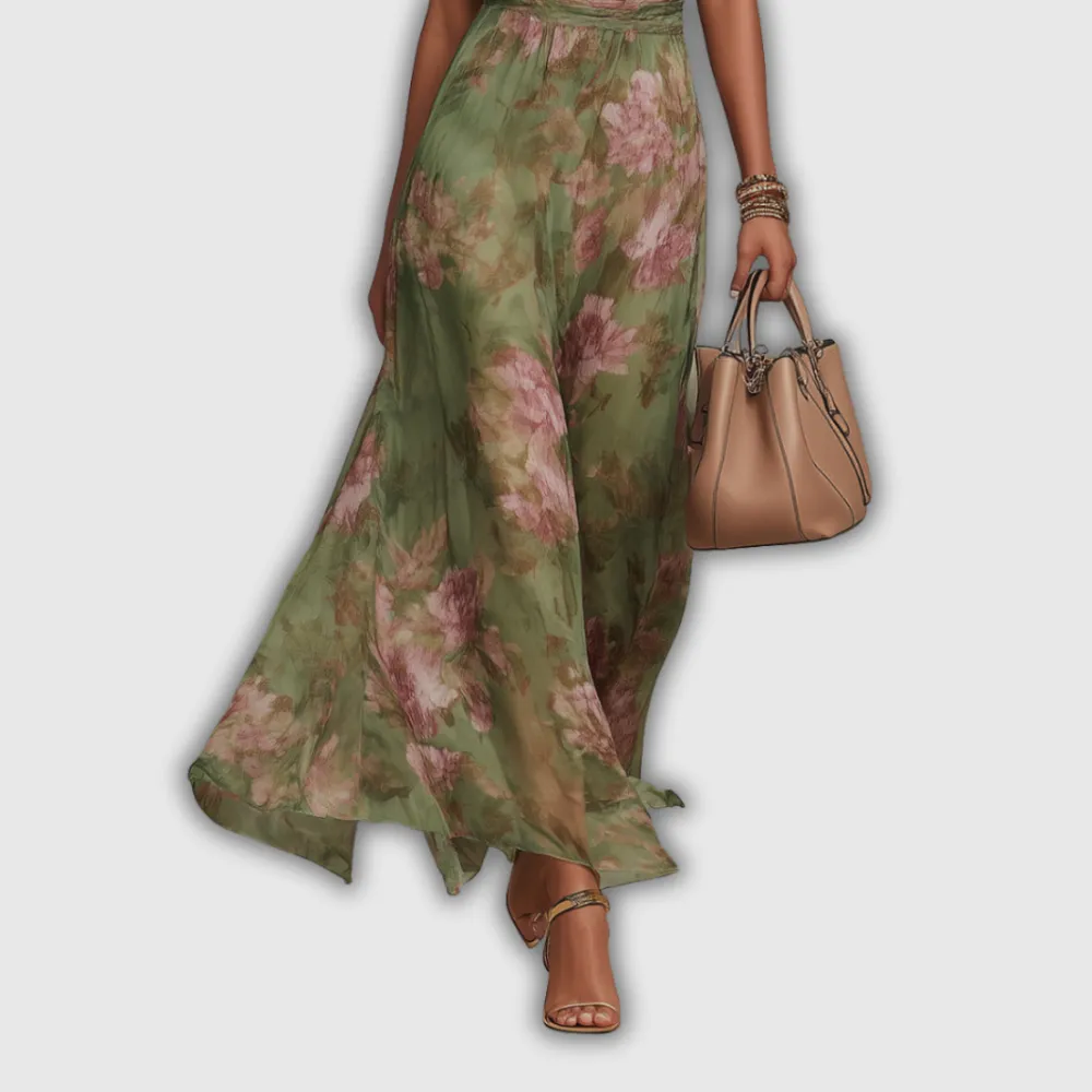 Floral Printed Flowing Casual Dress