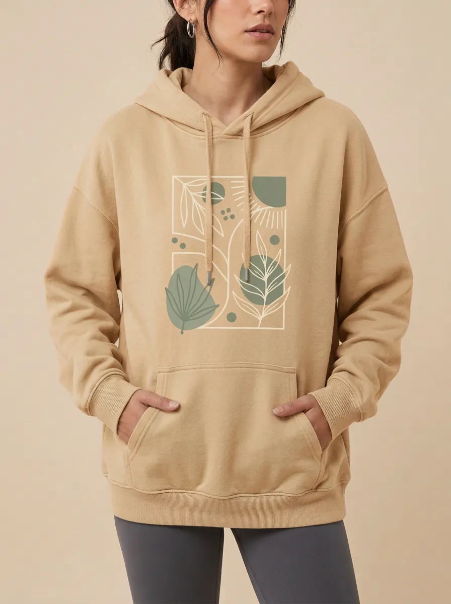 Botanical Nature Abstract Leaf Hoodie
