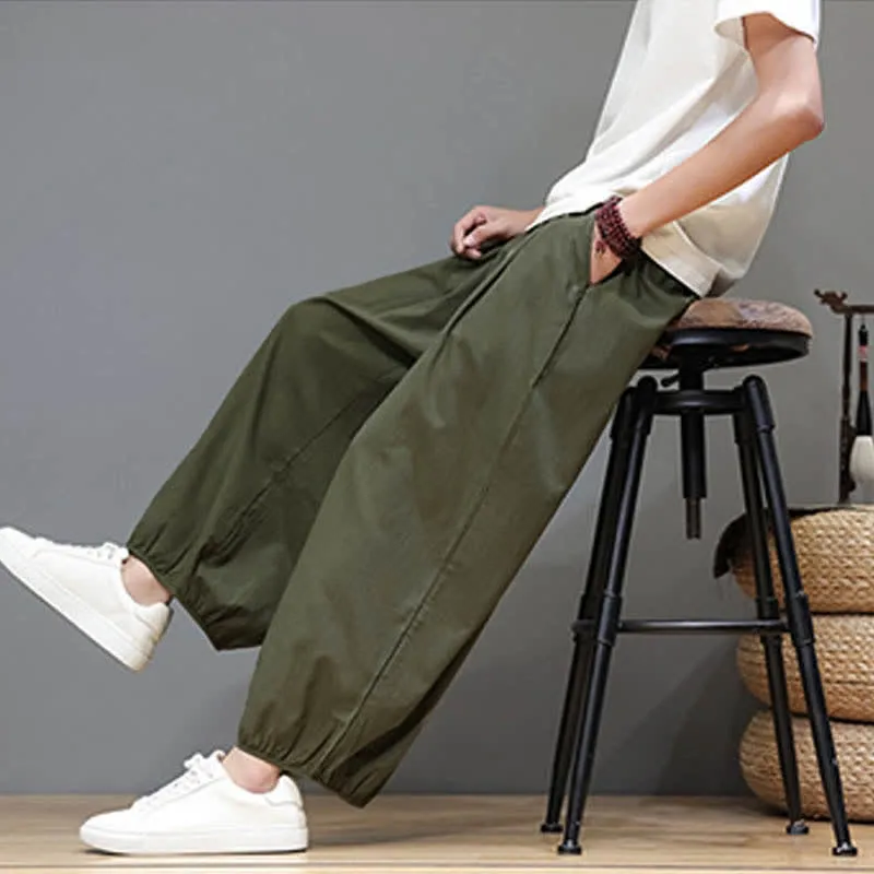 Elastic Waist Harem Pants
