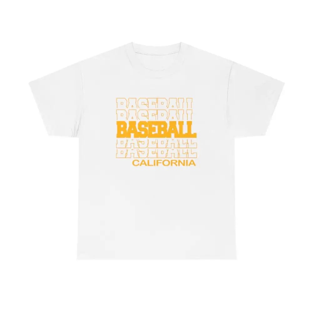 Baseball California in Modern Stacked Lettering T-Shirt