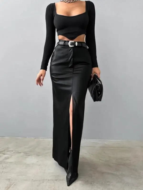 Relaxed Tailored Fitted Skirt