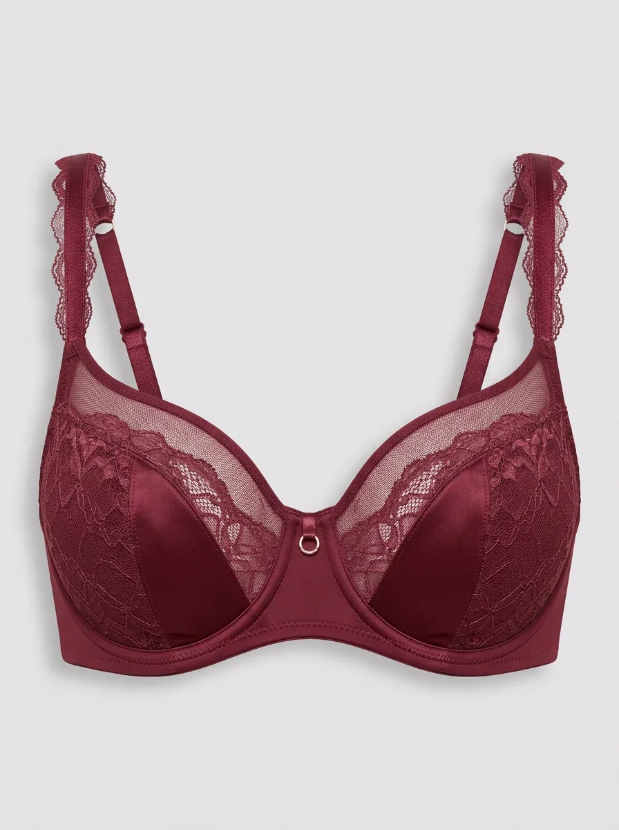 Soft-Look Underwire Lace Floral Performance Look Women's Bra
