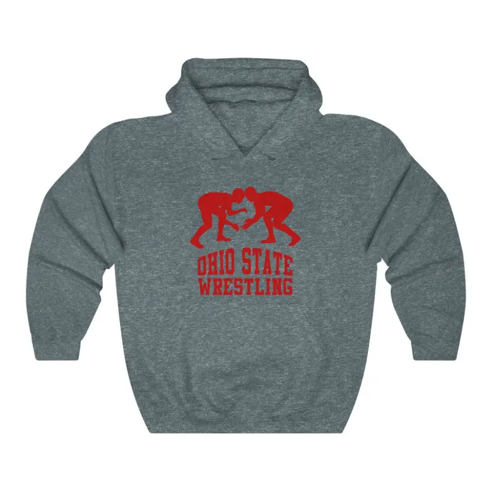 Relaxed Bold Print Wrestling Graphic Pullover Hoodie