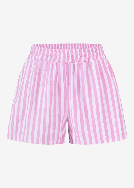 Pink  Striped Clean Soft Easy Shorts