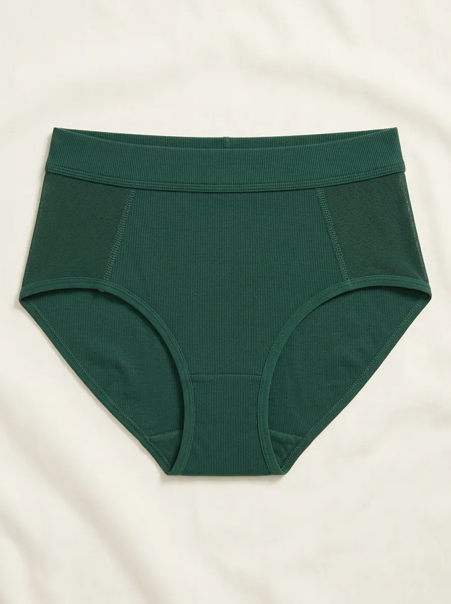 Women's Seamless Ribbed Mesh Detail Panties