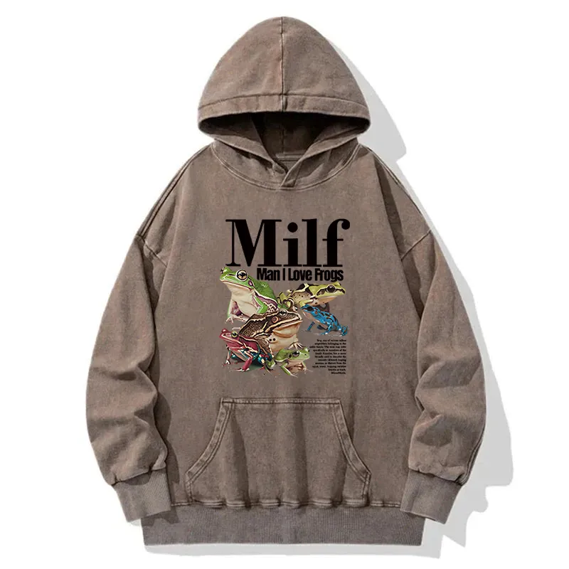 Man I Love Frogs Meme Washed Hoodie