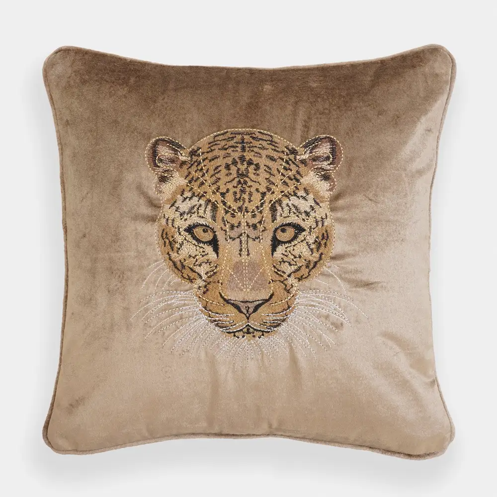 Taupe Leopard Accent Cushion Cover