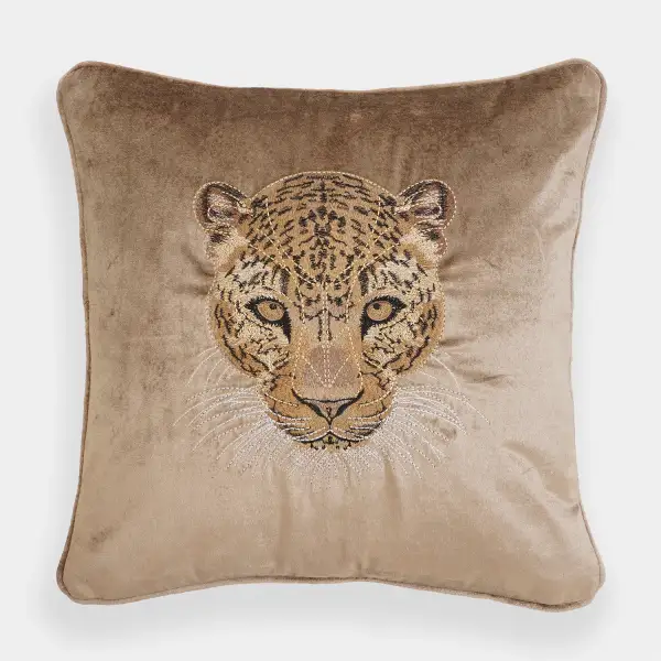 Taupe Leopard Accent Cushion Cover