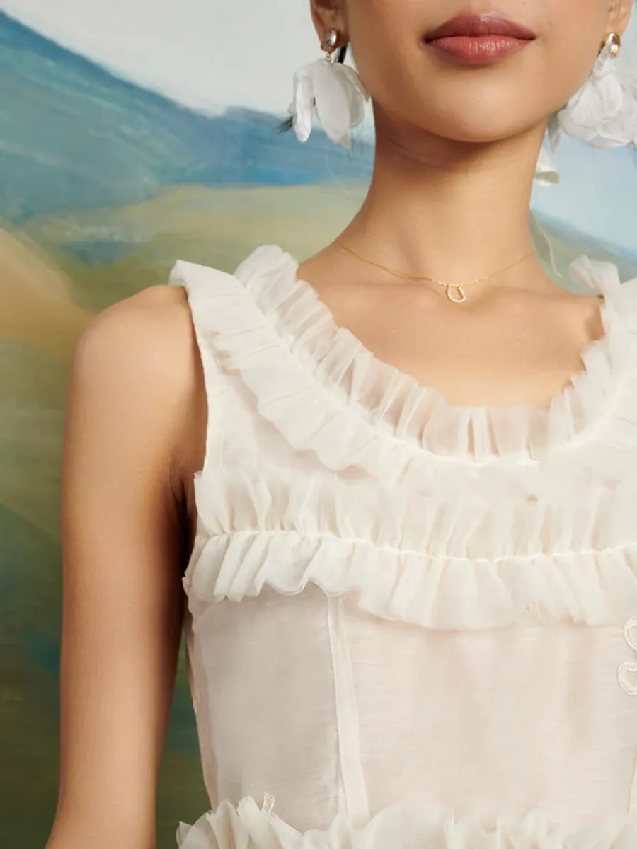 Tulle Ruffle Top