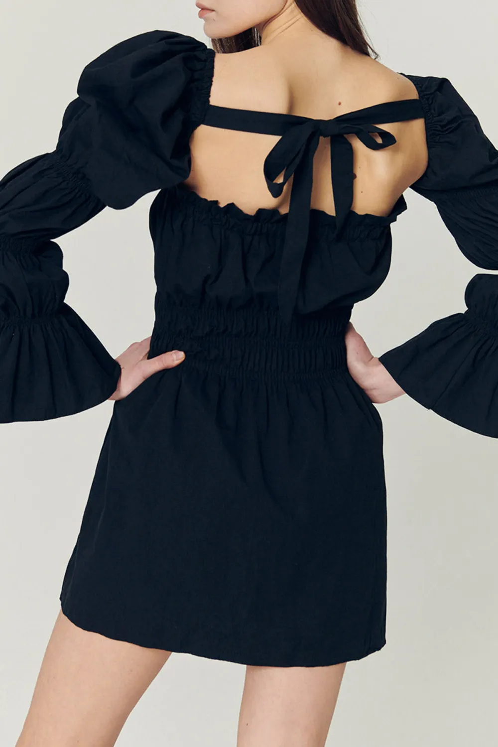 Balloon Sleeve Mini Dress