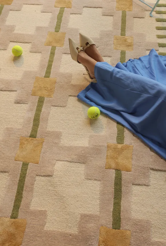 Hand Tufted Geometric Contemporary Wool Viscose Area Rug