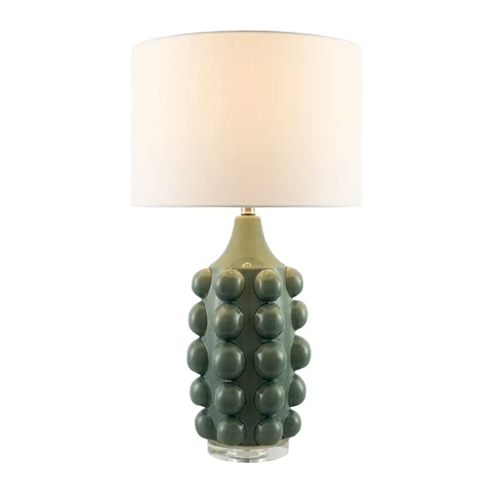 Art Deco Glazed Modern Ceramic Crystal Table Lamp