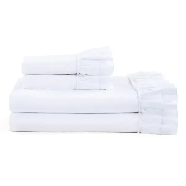 Cotton Sateen Ruffled Sheet Set