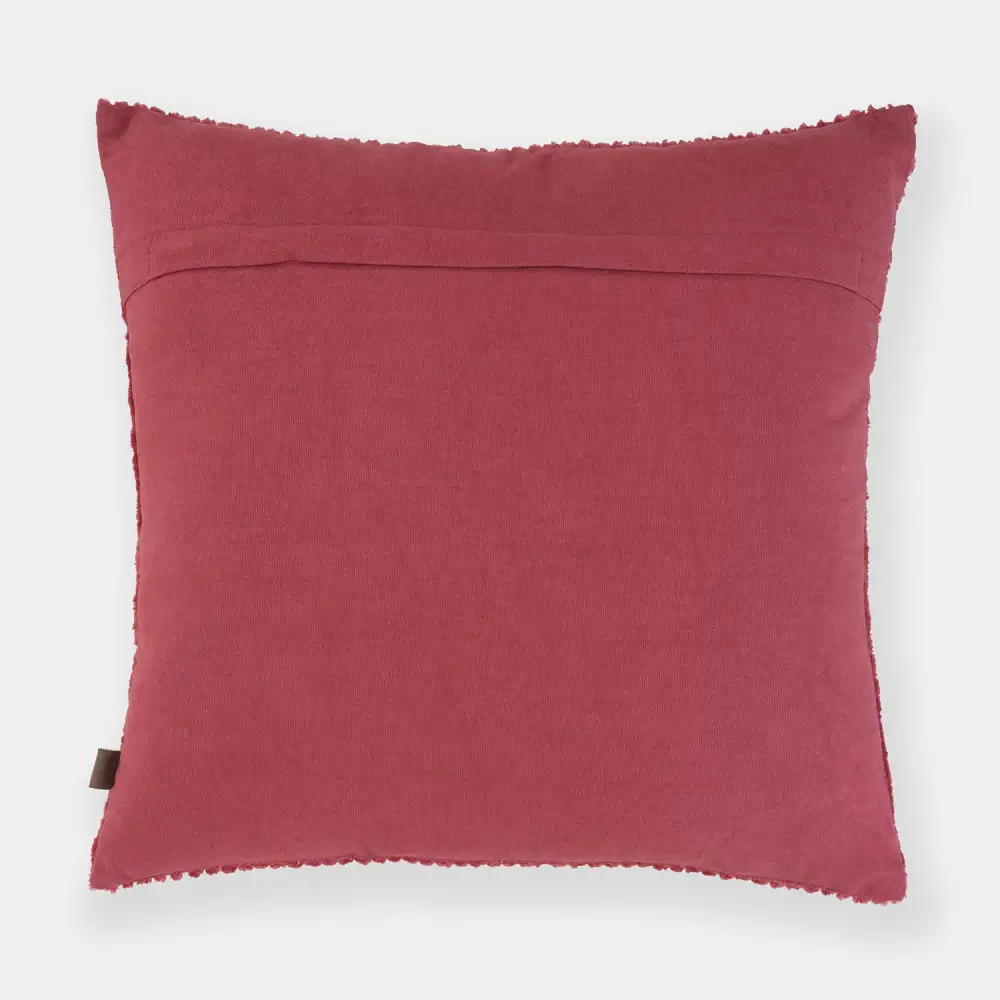 Red Textured Square Cushion Cover