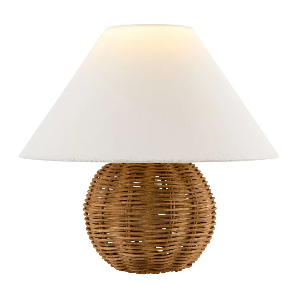 Round Rattan Table Lamp