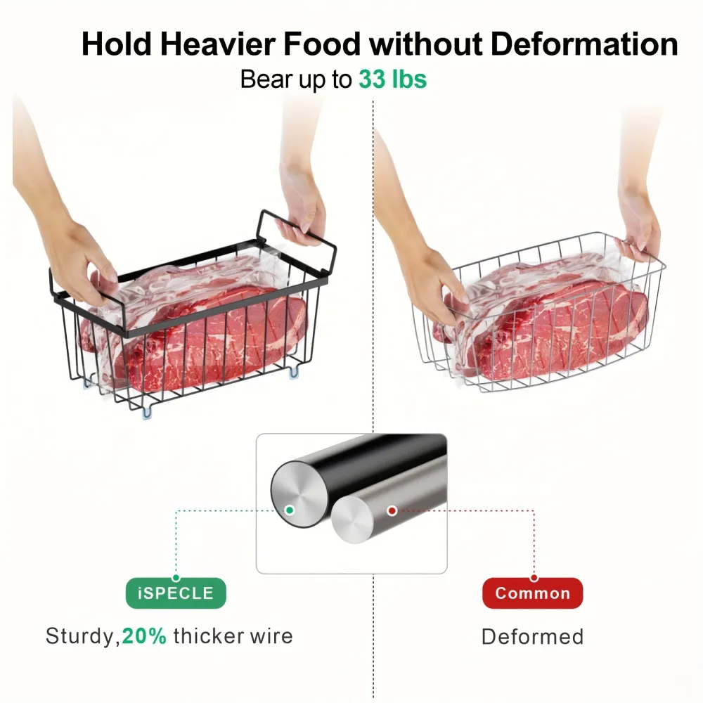 Stackable Wire Freezer Storage Baskets, Kitchen Tool for Frozen Food Organization
