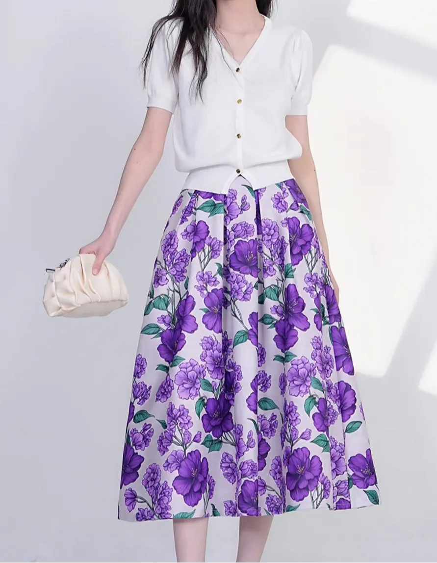 Structured Market High Waist Skirt
