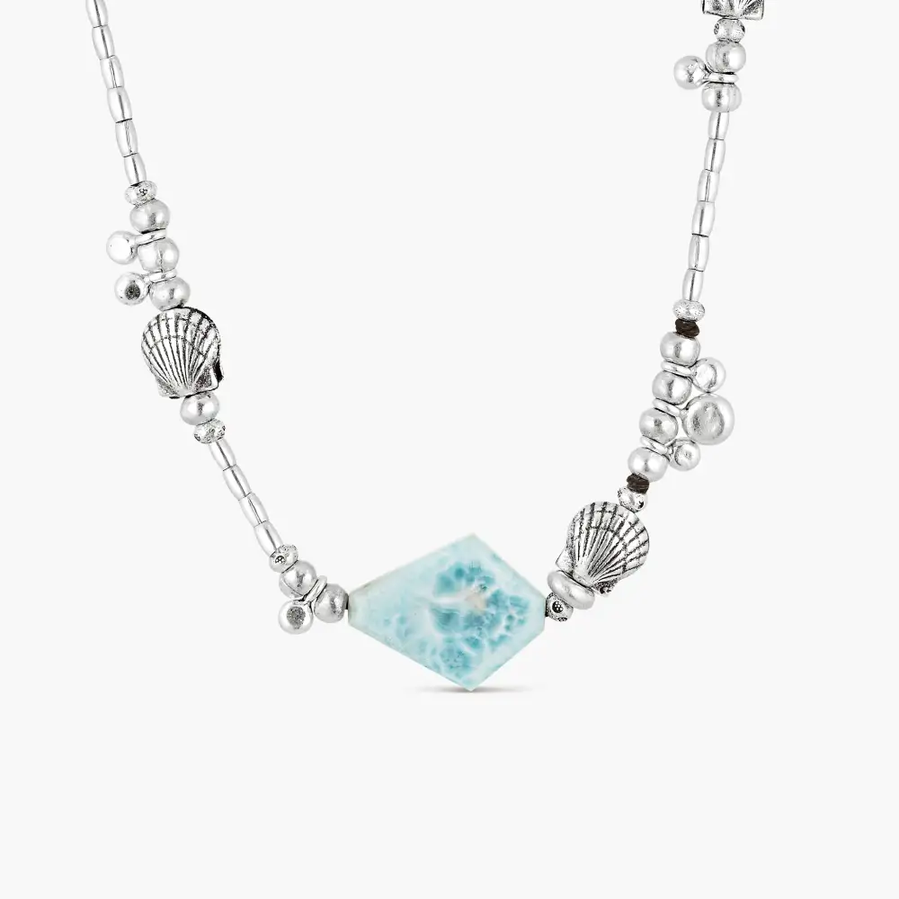Larimar Shell Reef Necklace