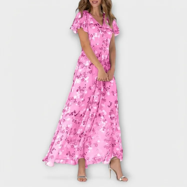 Floral Chiffon Flowing Maxi Dress