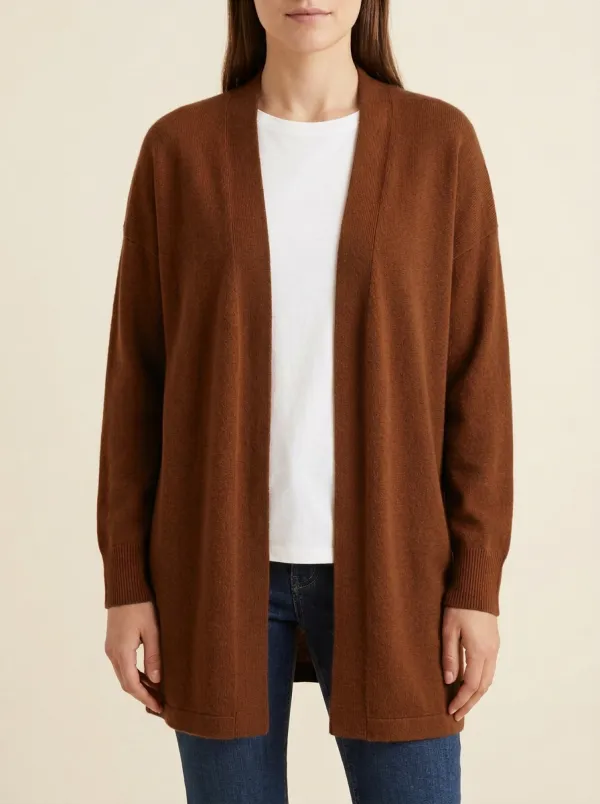 Minimal Open-Front Knit Cardigan