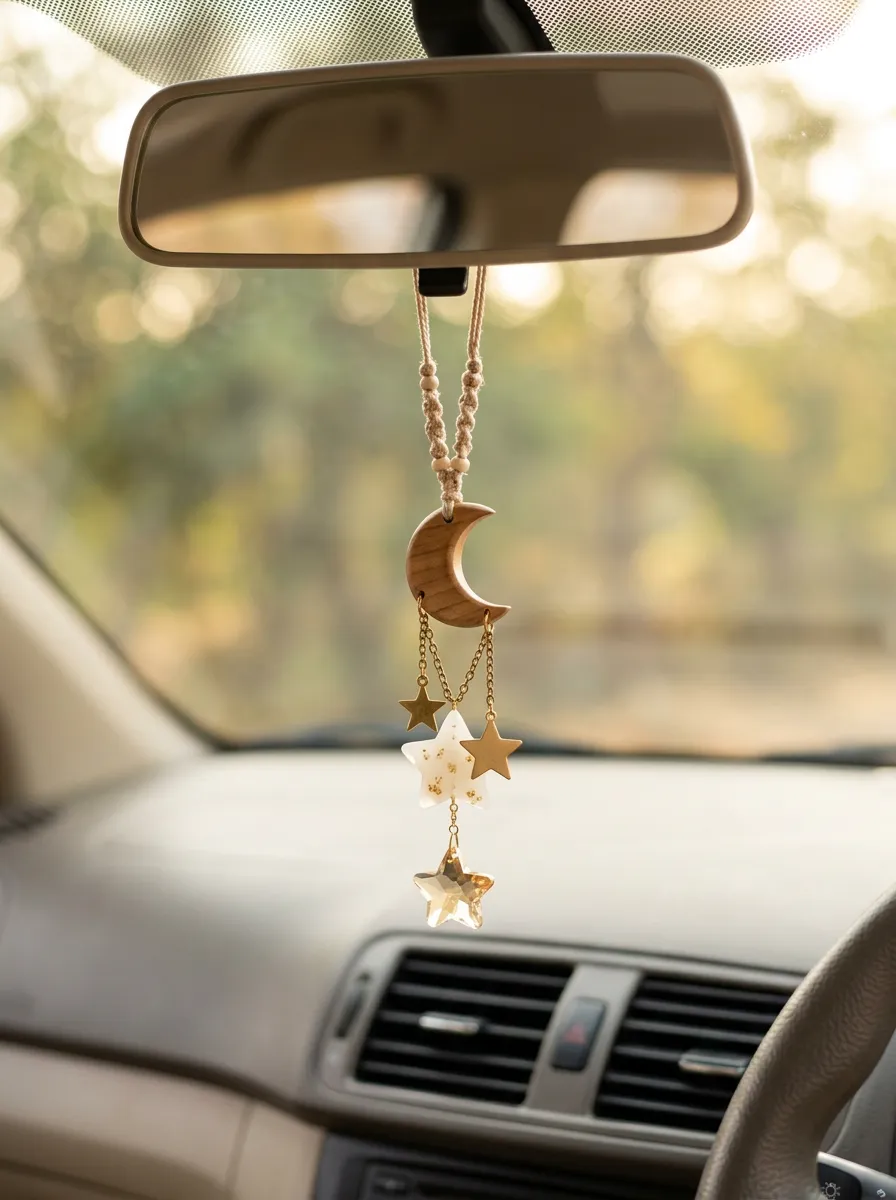 Refined Modern-Look Rearview Mirror Hanging Ornament