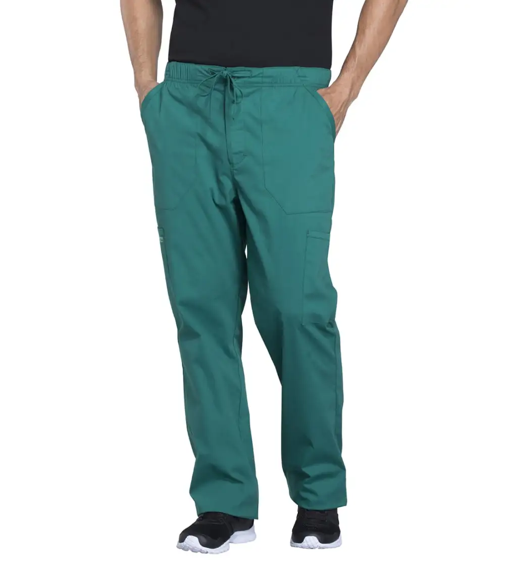 Men's Fly-Front Tapered-Leg Cargo Scrub Cargo Pants