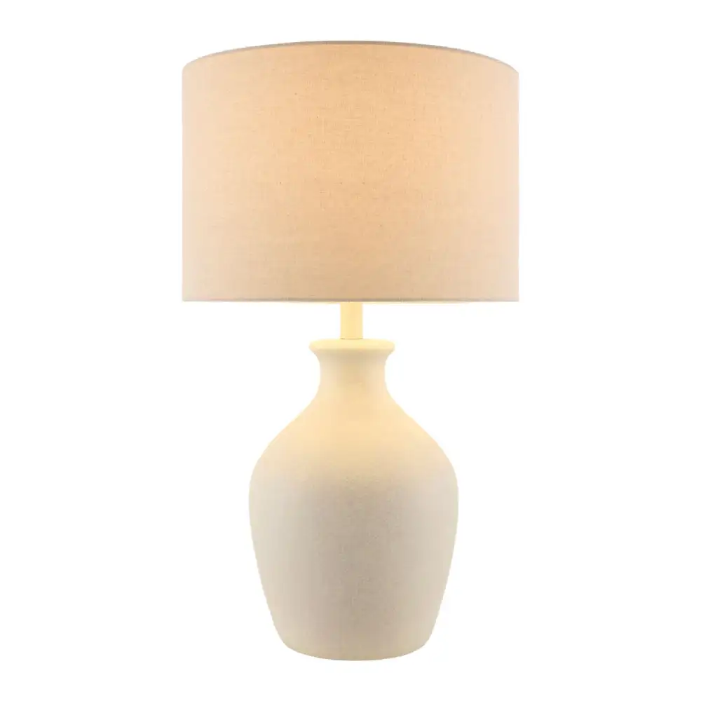 Linen Drum Shade Table Lamp