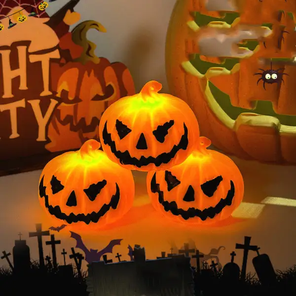 Illuminated Ghost Accent Pumpkin Decor Light