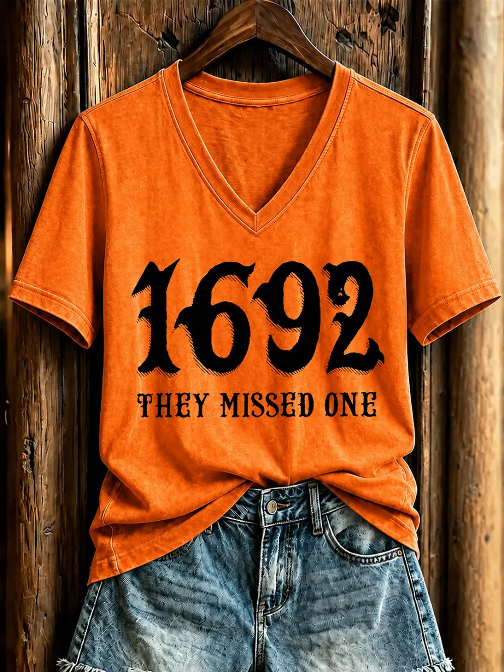 Women's Casual Halloween Witch Print T-Shirt