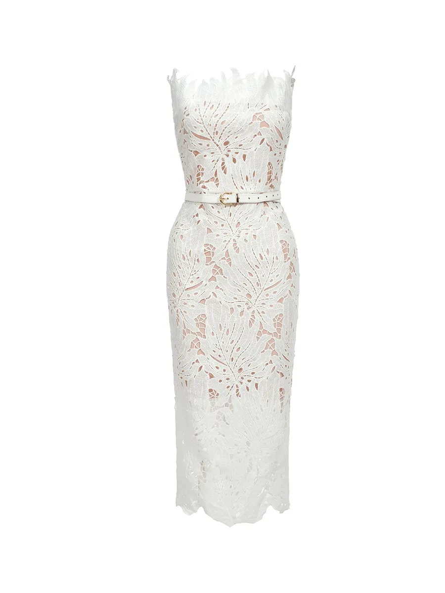 Selene Midi Dress In White